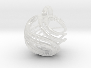 Swirl Earring and/or Pendant  in Clear Ultra Fine Detail Plastic: Small