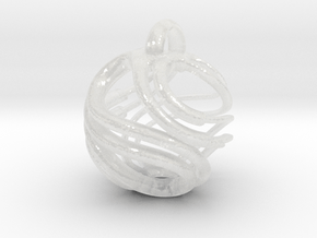 Swirl Earring and/or Pendant  in Clear Ultra Fine Detail Plastic: Medium