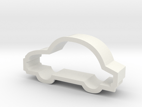 Car Cookie Cutter Like a Bug in White Natural Versatile Plastic