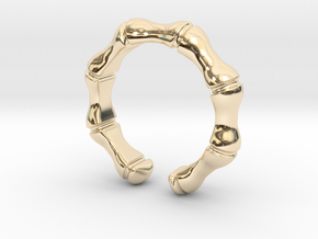 Bamboo ring - Large model in 14k Gold Plated Brass