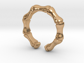 Bamboo ring - Large model in Polished Bronze