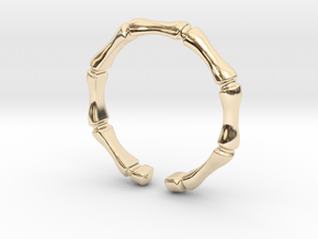 Bamboo ring - Thin model in 14k Gold Plated Brass