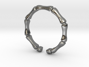 Bamboo ring - Thin model in Polished Silver