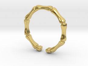 Bamboo ring - Thin model in Polished Brass