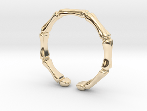 Bone ring in 14k Gold Plated Brass