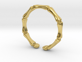 Bone ring in Polished Brass