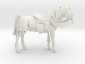 Armored Horse in White Natural Versatile Plastic