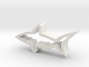 Shark shaped cookie cutter in White Natural Versatile Plastic
