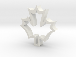 Maple Leaf shaped cookie cuttere in White Natural Versatile Plastic