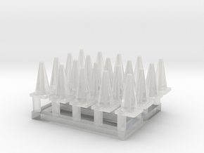 28 inch Cones - 20 pack - N Scale in Clear Ultra Fine Detail Plastic