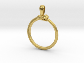 Ouroboros Pendant in Polished Brass