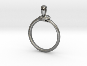 Ouroboros Pendant in Polished Silver