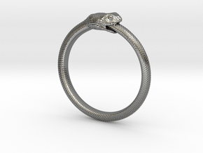 Ouroboros Ring in Polished Silver: 6 / 51.5