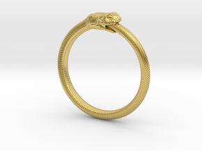 Ouroboros Ring in Polished Brass: 6 / 51.5