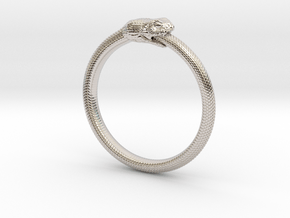 Ouroboros Ring in Rhodium Plated Brass: 6 / 51.5