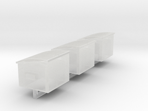 Trash Bins - 3 Pack - N Scale in Clear Ultra Fine Detail Plastic