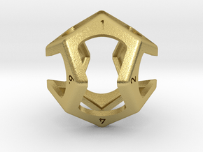 D12 Loop Dice (oversized) in Natural Brass