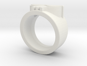 Simply Dead Beat Ring in White Natural Versatile Plastic: 4 / 46.5