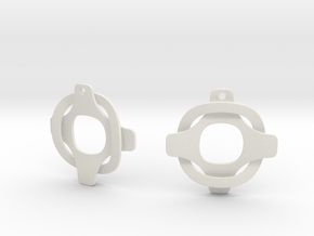 Earrings 2 entwined in White Natural Versatile Plastic
