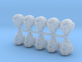 Imperial Soldier Heads Set 6.1 10x or 20x in Clear Ultra Fine Detail Plastic: Medium