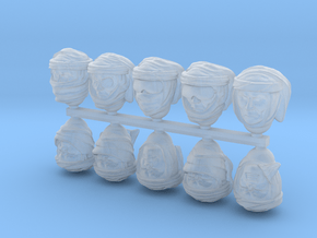 Imperial Soldier Heads With Desert Headgear 5 in Clear Ultra Fine Detail Plastic: Small