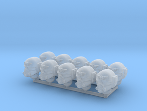 120001 Imperial Heads w Respirator x10 or x20 in Clear Ultra Fine Detail Plastic: Small