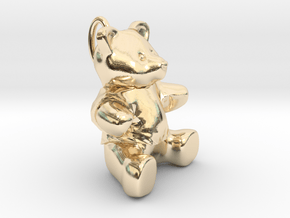 Teddy bear pendant  in 14K Yellow Gold