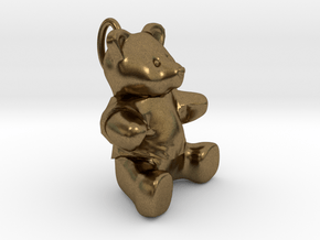 Teddy bear pendant  in Natural Bronze
