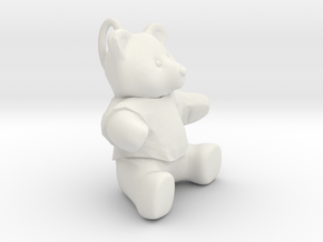 Teddy bear pendant  in White Natural Versatile Plastic