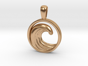 Wave Pendant in Polished Bronze