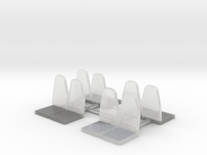 Schwarzkopf rollercoaster seats (4 pcs) in Clear Ultra Fine Detail Plastic: 1:87 - HO