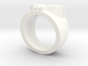 Simply Dead Beat Ring in White Premium Versatile Plastic: 4 / 46.5