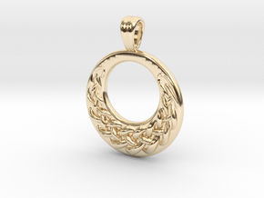 A celtic moon in 14k Gold Plated Brass
