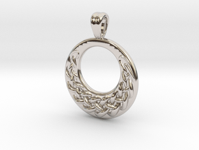 A celtic moon in Rhodium Plated Brass