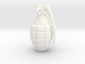 Keychain Grenade 37mm height in White Smooth Versatile Plastic