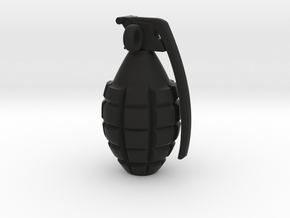 Keychain Grenade 37mm height in Black Smooth Versatile Plastic