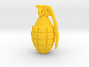 Keychain Grenade 37mm height in Yellow Smooth Versatile Plastic