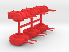 1/500 6''/47 Twin Mount (6x) in Red Smooth Versatile Plastic