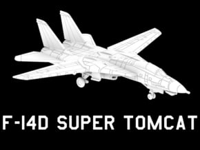 F-14D Super Tomcat (Clean, Wings Out) in White Natural Versatile Plastic: 1:220 - Z