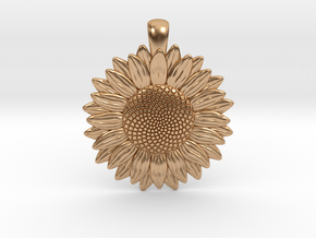 Sunflower Pendant in Polished Bronze