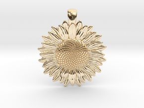 Sunflower Pendant in 14K Yellow Gold