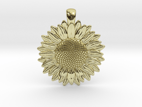 Sunflower Pendant in 18k Gold Plated Brass
