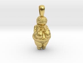 Venus of Willendorf Pendant in Polished Brass