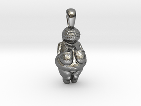 Venus of Willendorf Pendant in Polished Silver