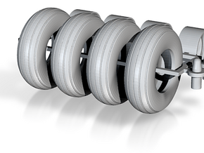 1/25 9.5L15 Implement tire, wheel & hubs x 4 in Basic Nylon Plastic