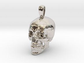 Skull Pendant in Rhodium Plated Brass