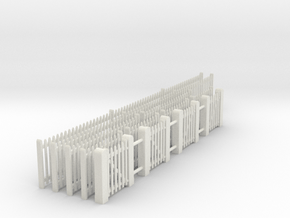 VR Picket Fence Set #1 1:48 Scale in White Natural Versatile Plastic