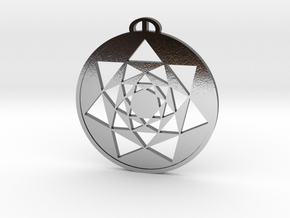 Ludgershall, Wiltshire Crop Circle Pendant in Polished Silver