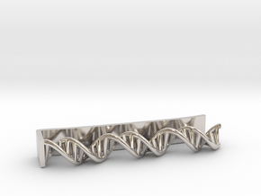 B-DNA Tie Clip 0.3 in Rhodium Plated Brass
