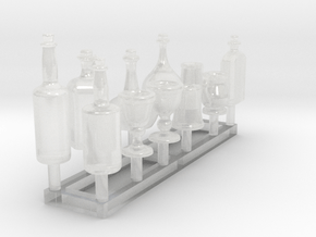 Medieval Style Tankards and Bottles 1/24 scale in Clear Ultra Fine Detail Plastic